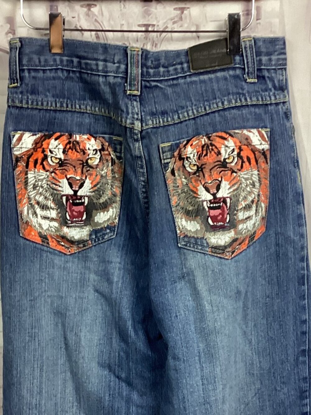 Vintage PACO Jeans Blue Denim Tiger Pockets 18